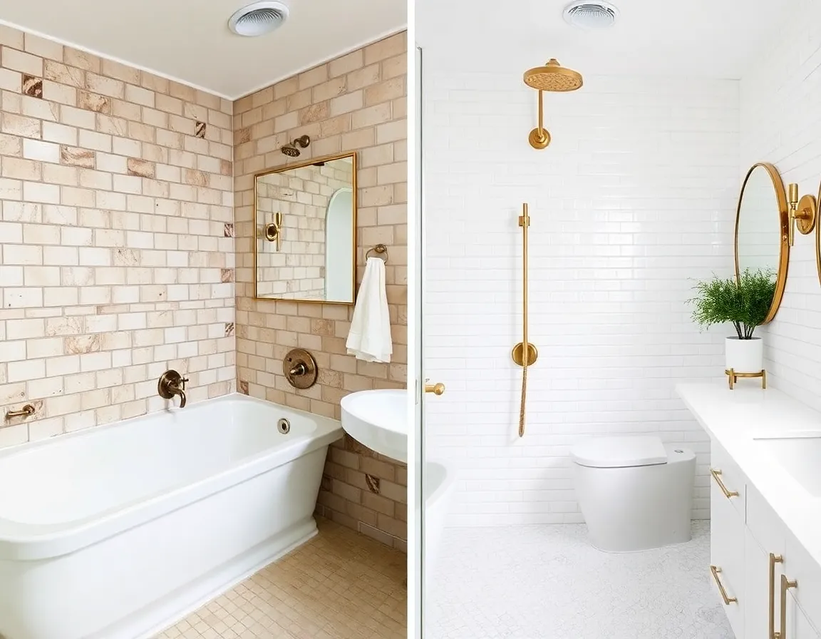 AI renovation before and after — bathroom remodel powered by DecorAI